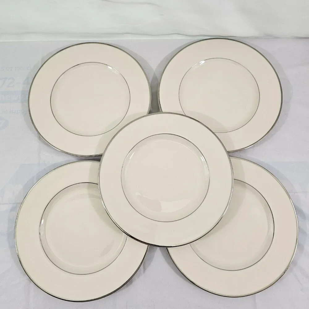 Royal Devon USA Simplicity Platinum 8 ¼” Salad Luncheon Plates – Set of 5